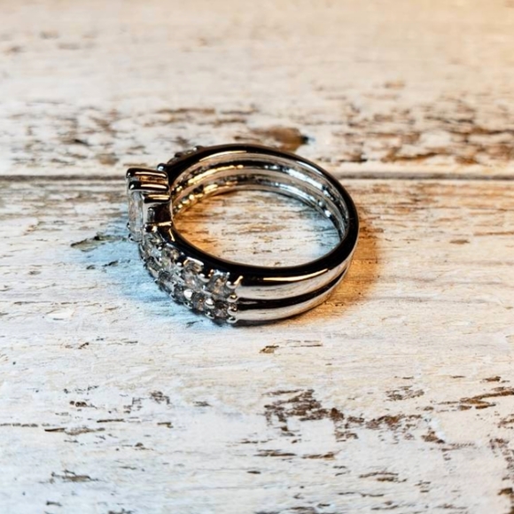 Vintage Silver Crown Style with CZ Crystals - Picture 3 of 3